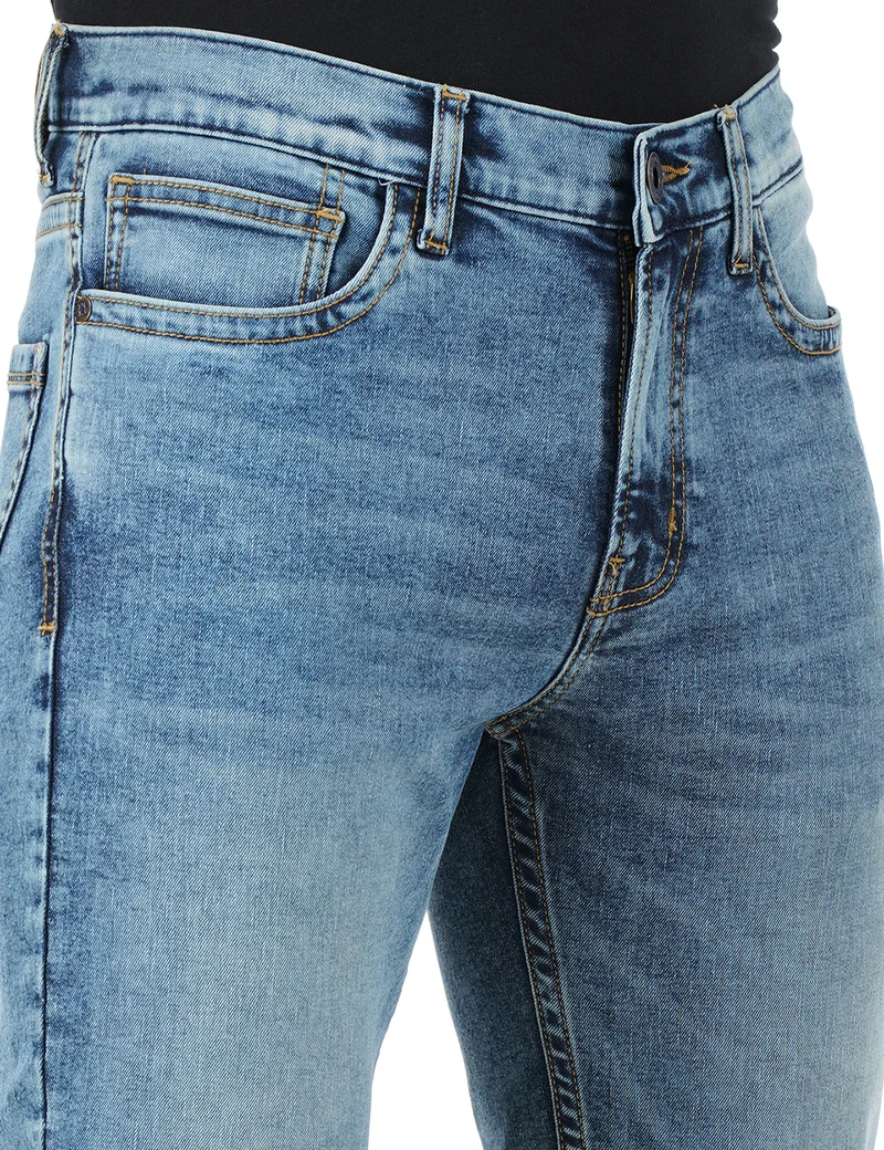 Inkd INDIGO - Sky Why Men's Regular Fit Jeans - Mid-Rise | Cotton Blend | Lightweight | Stretchable Fabric | Contrast Stitch | Classic 5 Pocket Styling | Jeans for Men for Men | Best Price UAE